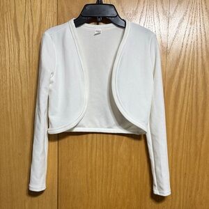 SHEIN White Cropped Open-Front Cardigan